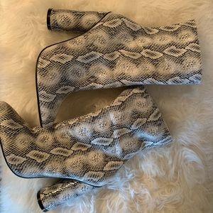 Snakeskin booties